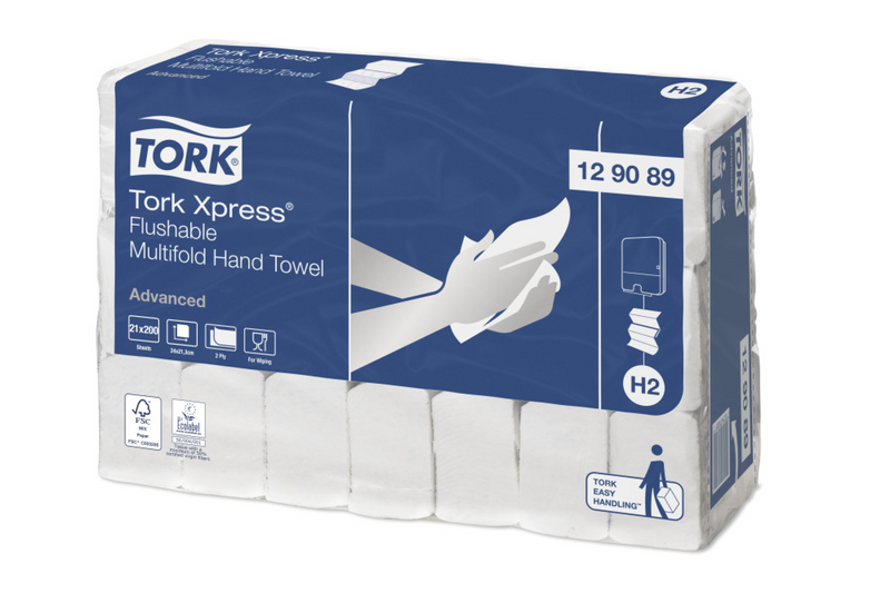 Tork Xpress Flushable Multifold Hand Towel : H2 129089