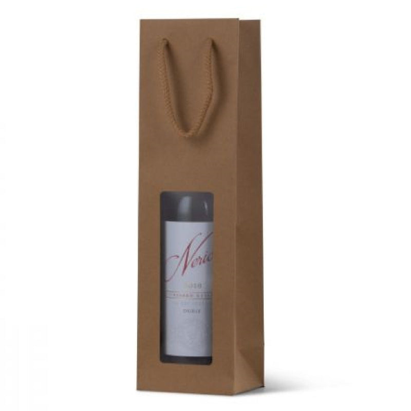 Wine Bottle Carry Bag Kraft with Window