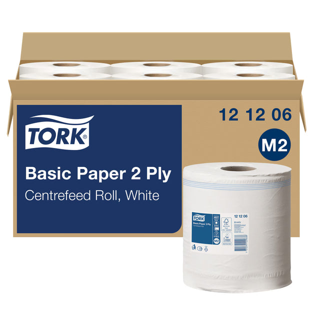 Tork Basic Paper 2ply Centerfeed Roll : M2  121206
