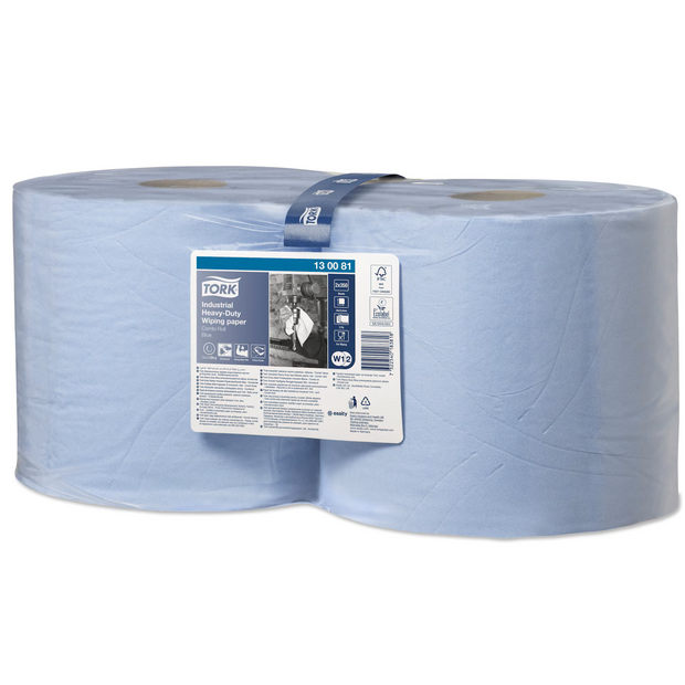 Tork Industrial Heavy-Duty Wiping Paper Combi Roll : W1/W2  130081