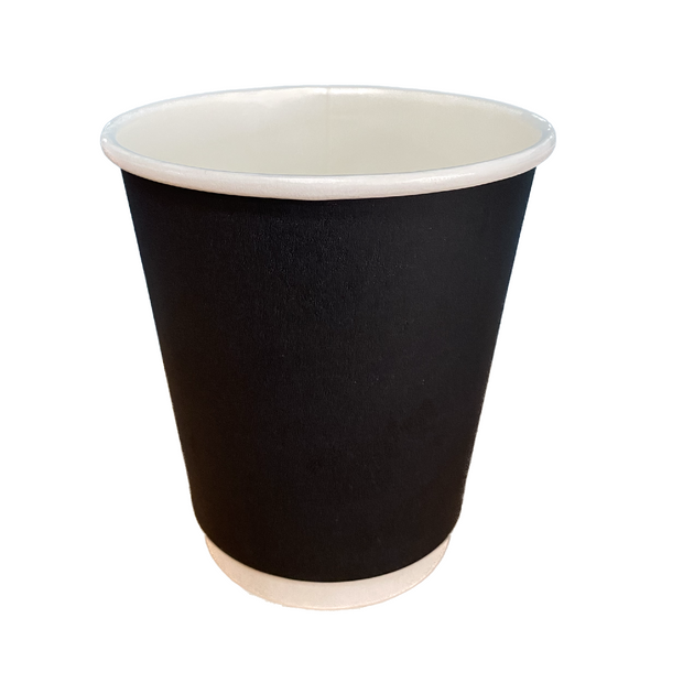 Black Double Wall Hot Cup (Compostable)
