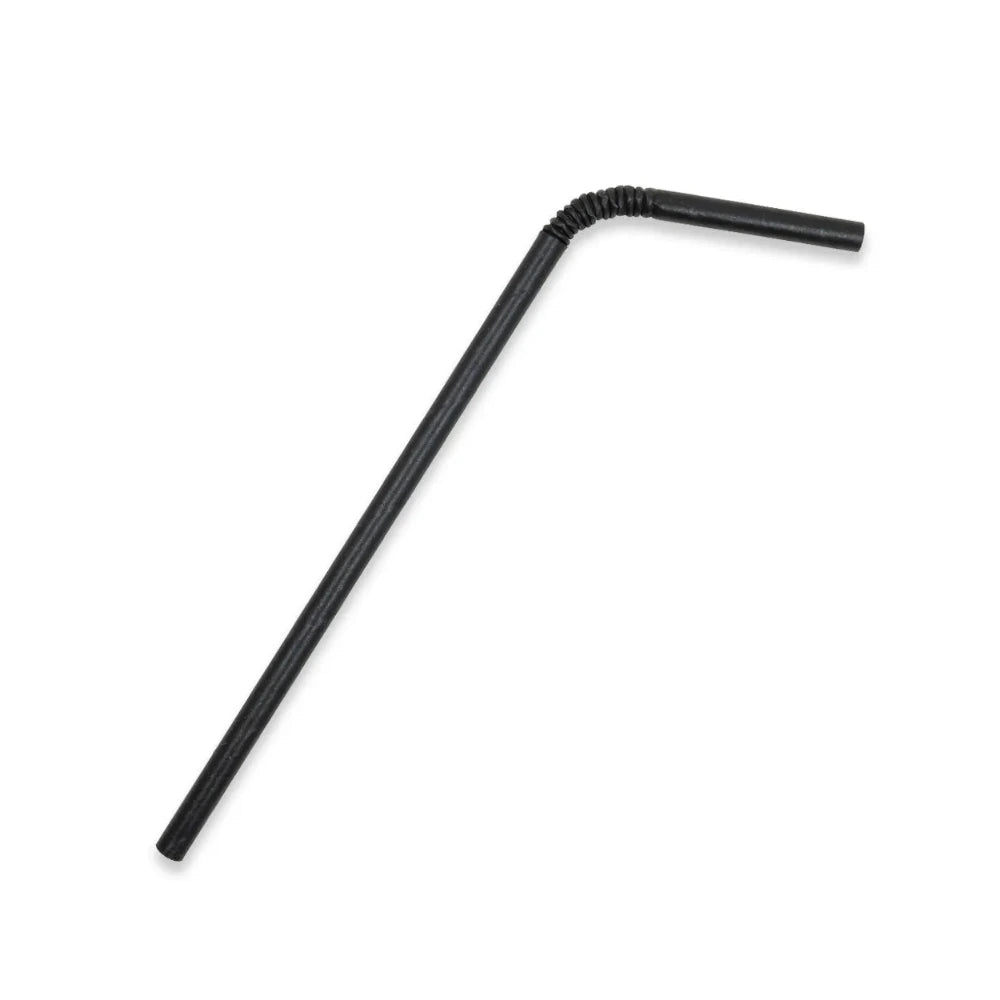 Paper Bendy Straws Black