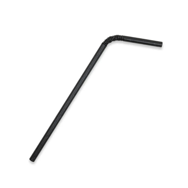 Paper Bendy Straws Black