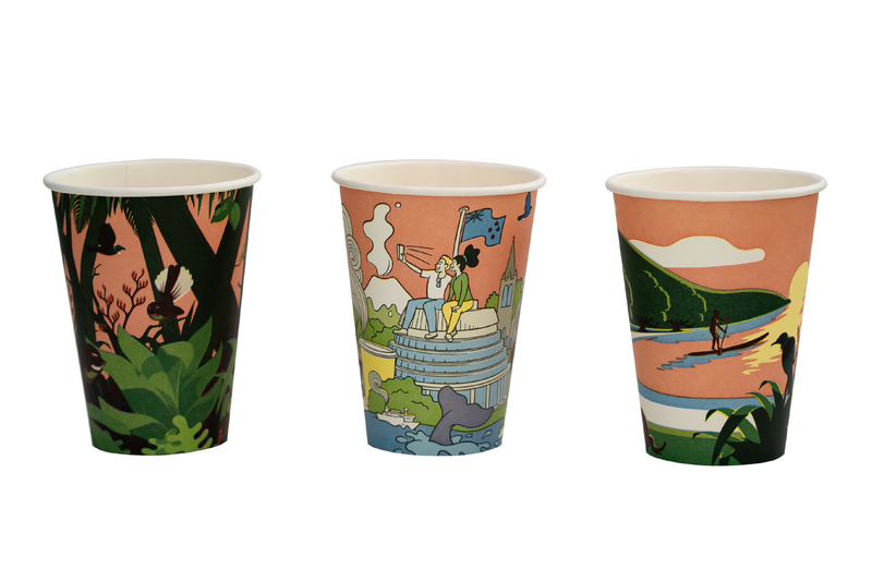 "Kiwiana" Hot Cup (Home Compostable)