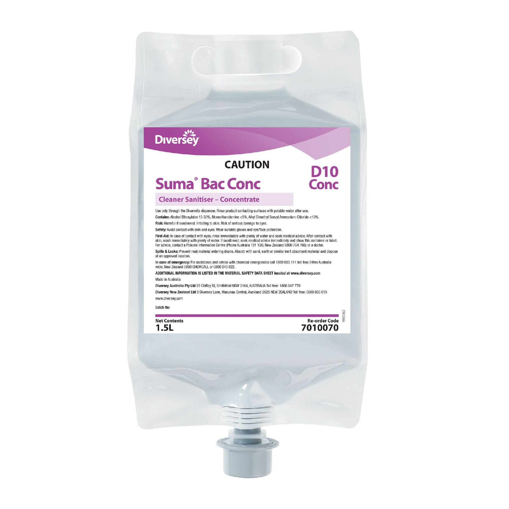 Suma Bac D10 Clean/Sanitiser Concentrate