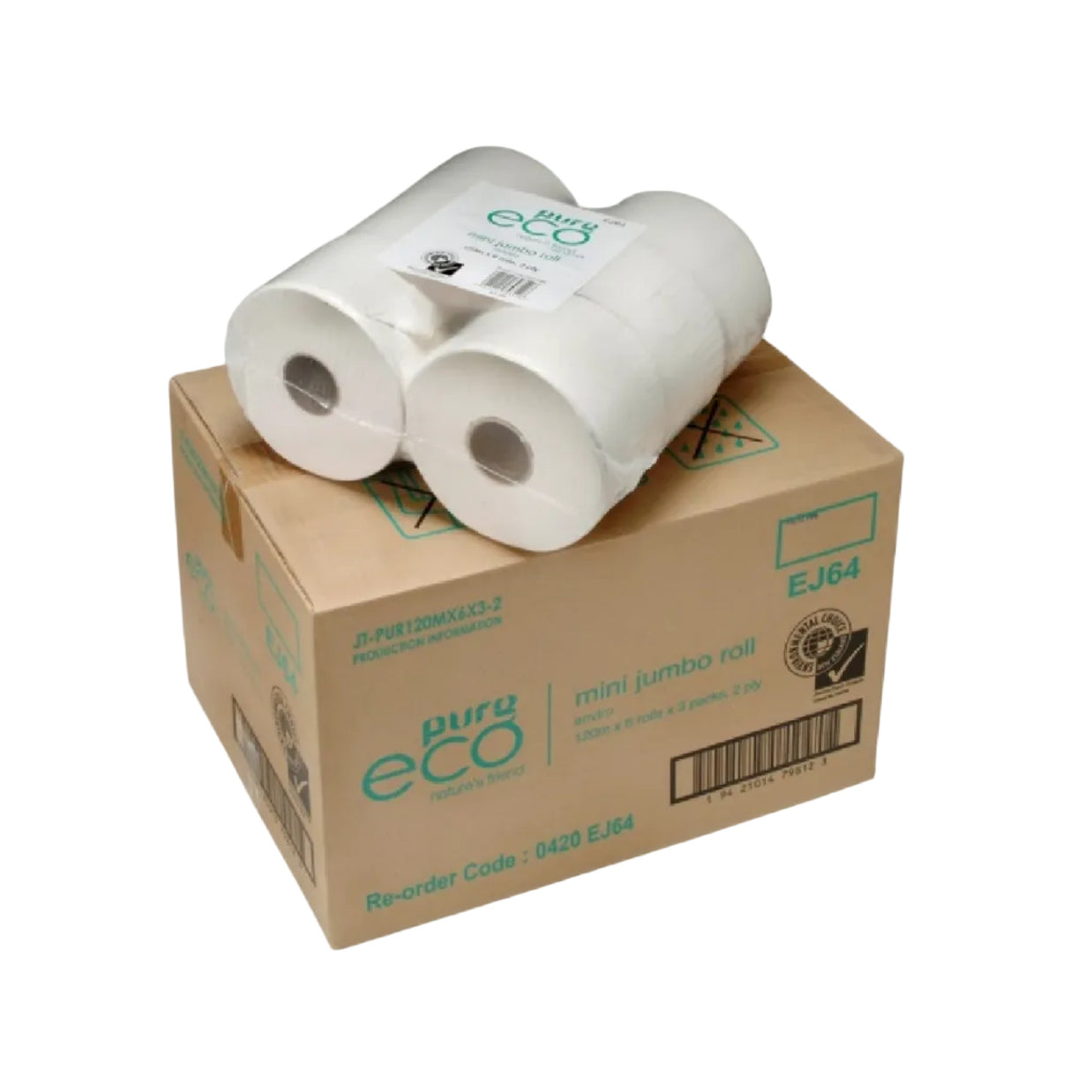 Pure Eco Mini Jumbo Toilet Rolls 2ply