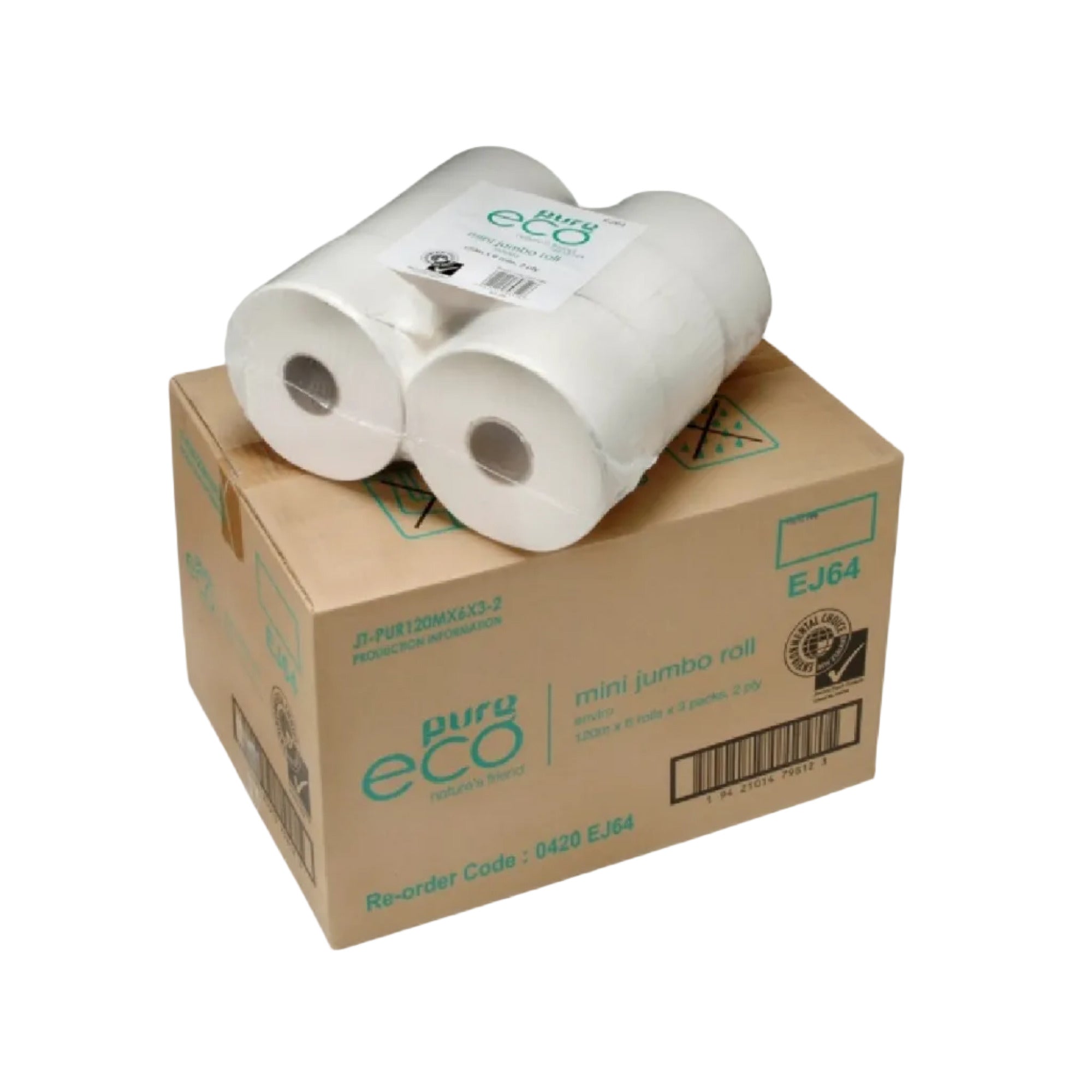 Pure Eco Mini Jumbo Toilet Rolls 2ply