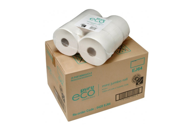 Pure Eco Mini Jumbo Toilet Rolls 2ply